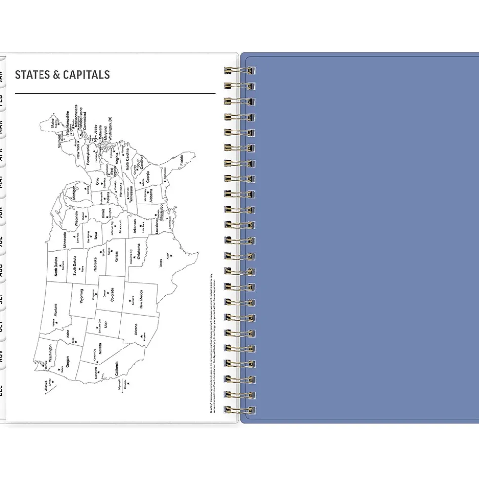 2025 Blue Sky Nalakina 5" x 8" Weekly & Monthly Planner, Plastic Cover, Blue (152240)