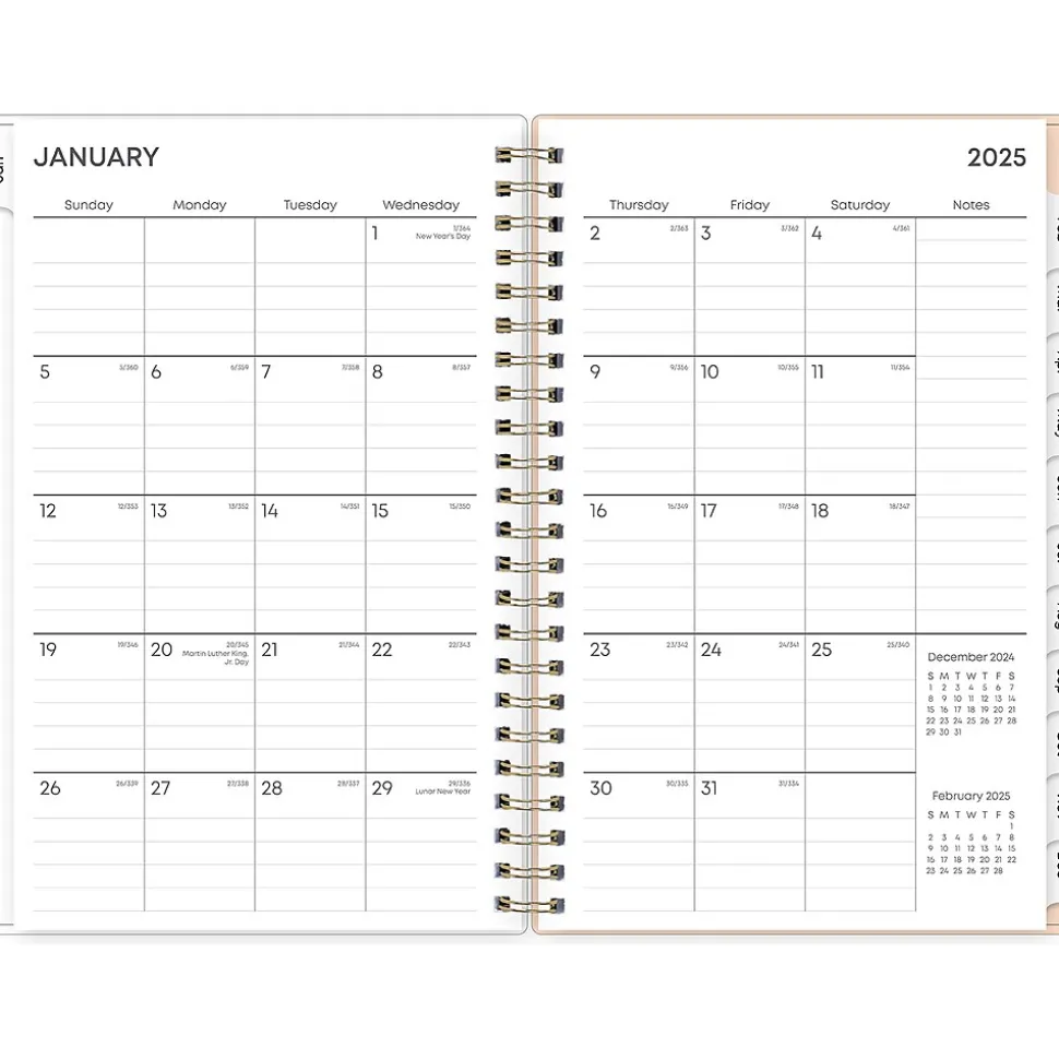 2025 Blue Sky Natalya 5" x 8" Weekly & Monthly Planner, Plastic Cover, Pink/White (148769-25)