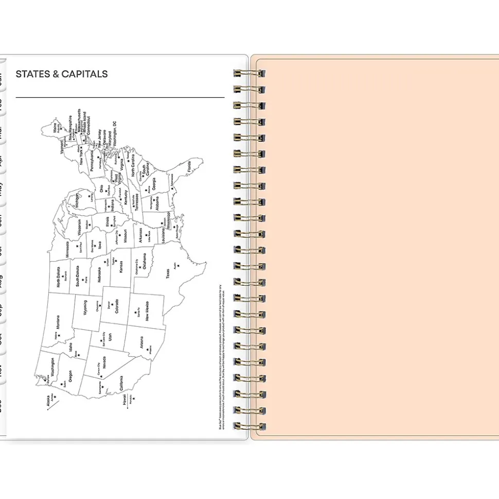 2025 Blue Sky Natalya 5" x 8" Weekly & Monthly Planner, Plastic Cover, Pink/White (148769-25)