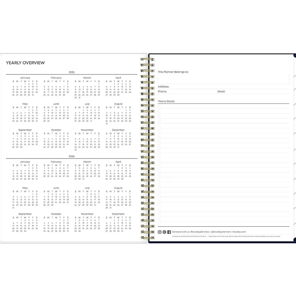 2025 Blue Sky Nightfall 8.5" x 11" Weekly & Monthly Planner, Plastic Cover, Multicolor (150545)