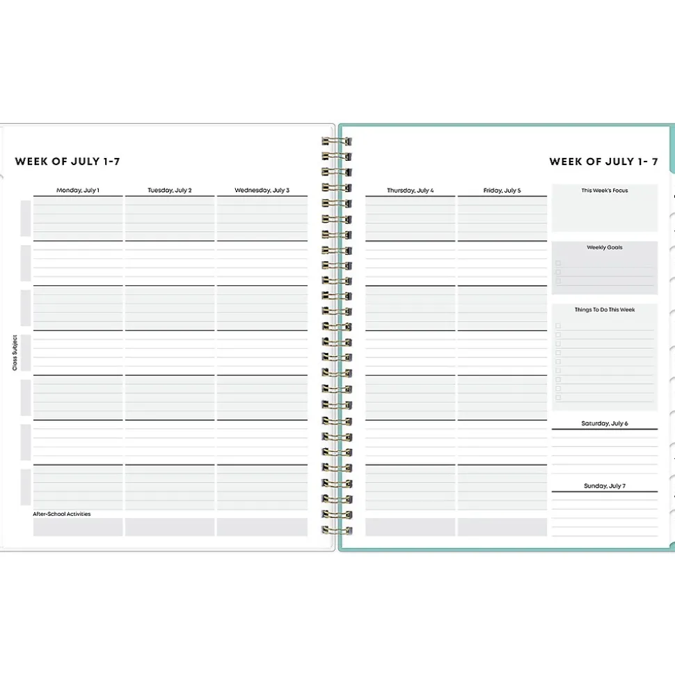 2024-2025 Blue Sky Ombre Map 7" x 9" Academic Weekly & Monthly Student Planner, Plastic Cover, Multicolor (145019)