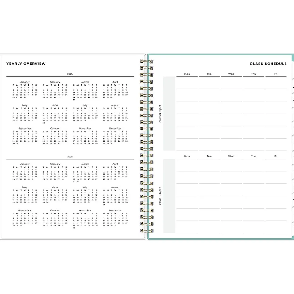 2024-2025 Blue Sky Ombre Map 7" x 9" Academic Weekly & Monthly Student Planner, Plastic Cover, Multicolor (145019)