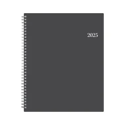 2025 Blue Sky Passages 8.5" x 11" Weekly & Monthly Appointment Book, Plastic Cover, Charcoal Gray (100009-25)