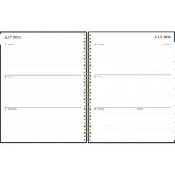 2024-2025 Blue Sky Pucker 8.5" x 11" Academic Weekly & Monthly Planner, Plastic Cover, Navy (146759)