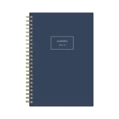 2024-2025 Blue Sky Pucker 5" x 8" Academic Weekly & Monthly Planner, Plastic Cover, Navy (146765)
