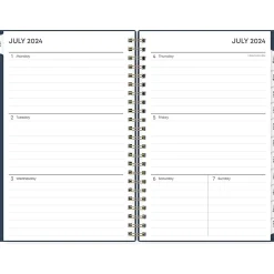 2024-2025 Blue Sky Pucker 5" x 8" Academic Weekly & Monthly Planner, Plastic Cover, Navy (146765)