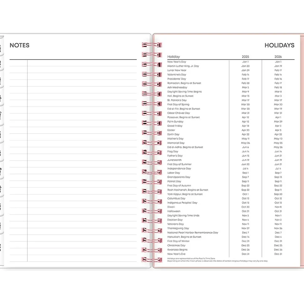 2025 Blue Sky Quilted Garden 5" x 8" Weekly & Monthly Planner, Plastic Cover, Multicolor (152480)