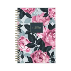 2024-2025 Blue Sky Roosevelt 5" x 8" Academic Weekly & Monthly Planner, Plastic Cover, Pink/Green (128692-A25)