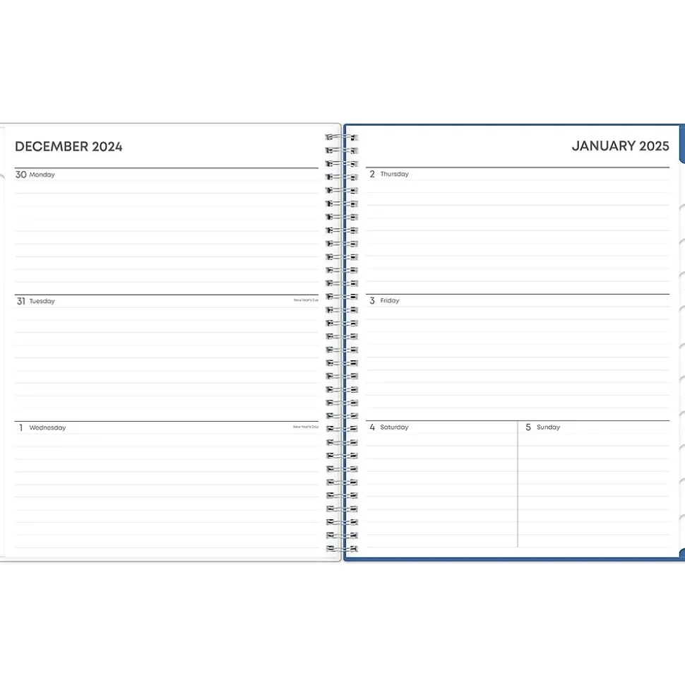2025 Blue Sky Savoy Cool 8.5" x 11" Weekly & Monthly Planner, Plastic Cover, Blue (148762-25)