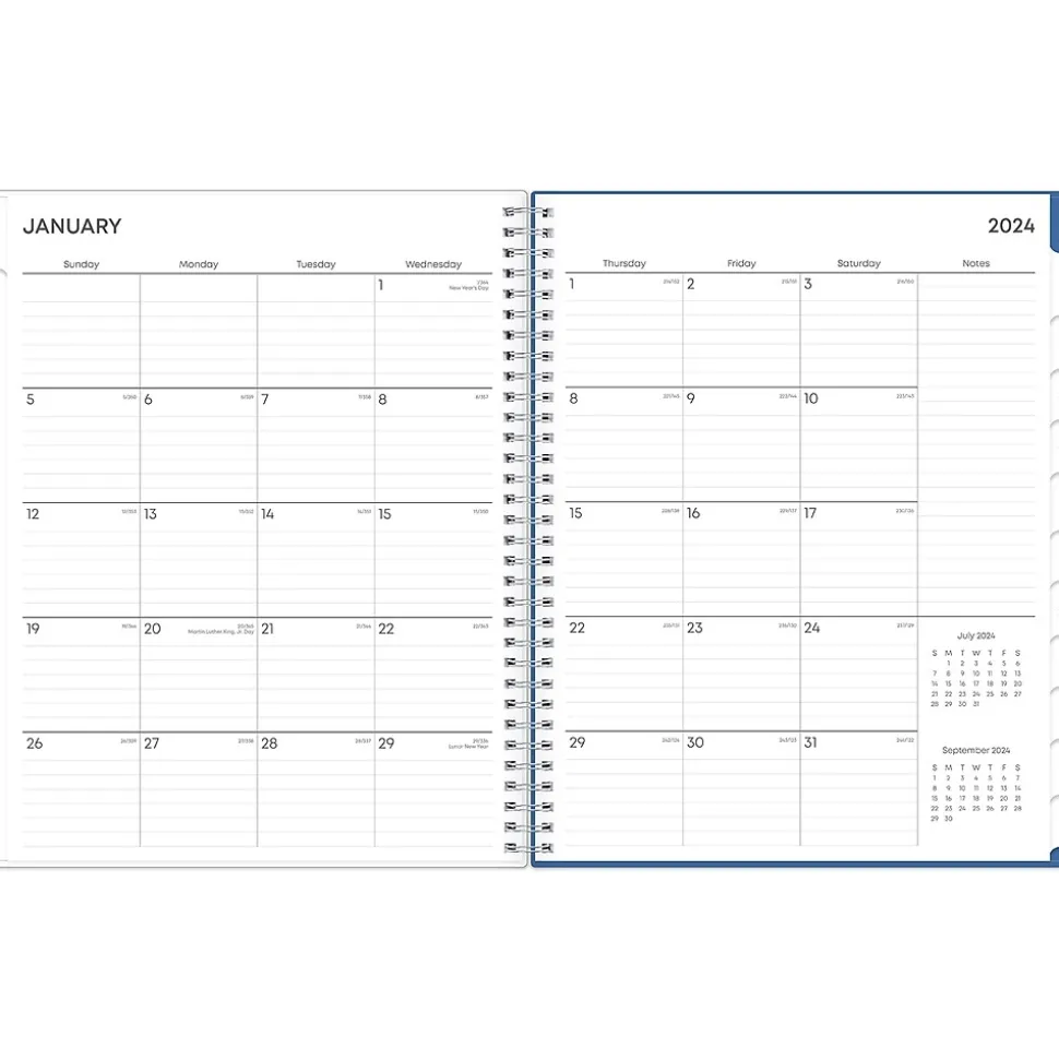 2025 Blue Sky Savoy Cool 8.5" x 11" Weekly & Monthly Planner, Plastic Cover, Blue (148762-25)