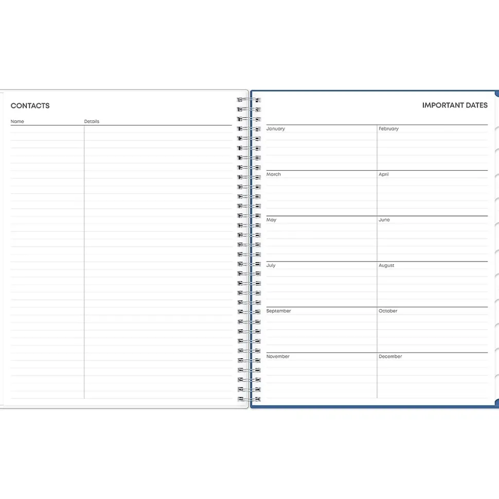 2025 Blue Sky Savoy Cool 8.5" x 11" Weekly & Monthly Planner, Plastic Cover, Blue (148762-25)