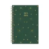2024-2025 Blue Sky Shining Sky 5" x 8" Academic Weekly & Monthly Planner, Plastic Cover, Green/Gold (150003)