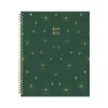 2024-2025 Blue Sky Shining Sky 8.5" x 11" Academic Weekly & Monthly Planner, Plastic Cover, Dark Green/Gold (150002)