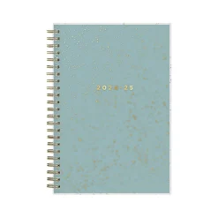 2024-2025 Blue Sky Splatter Dot Jade 5" x 8" Academic Weekly & Monthly Planner, Plastic Cover, Mint/Gold (149044-A25)