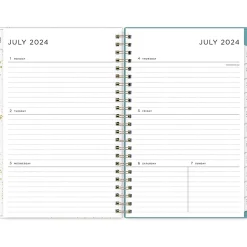 2024-2025 Blue Sky Splatter Dot Jade 5" x 8" Academic Weekly & Monthly Planner, Plastic Cover, Mint/Gold (149044-A25)