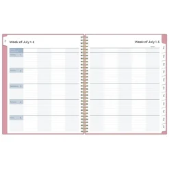 2024-2025 Blue Sky Teacher Lesson 8.5" x 11" Academic Weekly & Monthly Planner, Plastic Cover, Pink (145032)