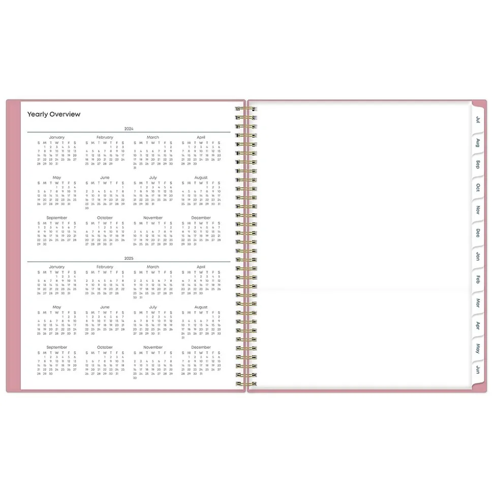 2024-2025 Blue Sky Teacher Lesson 8.5" x 11" Academic Weekly & Monthly Planner, Plastic Cover, Pink (145032)