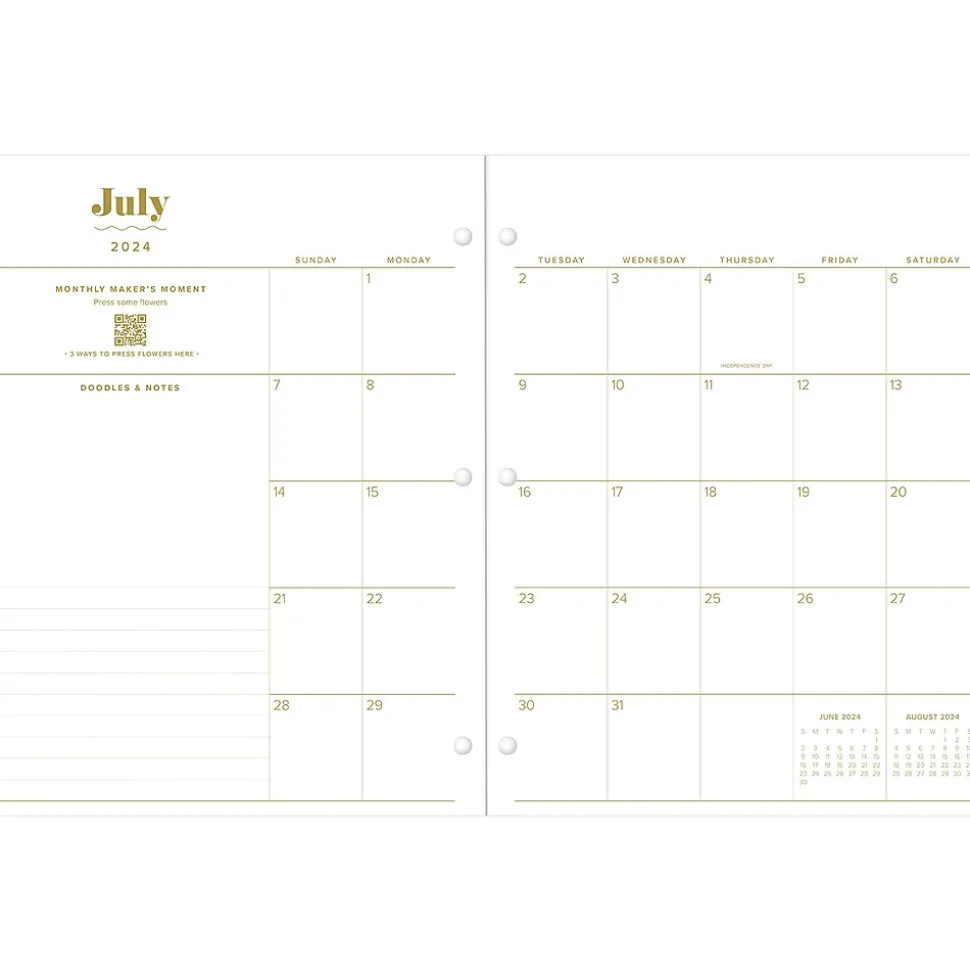 2024-2025 Blue Sky The House That Lars Built Aster 8.5" x 11" Academic Monthly Planner, Paper Cover, Multicolor (145925)