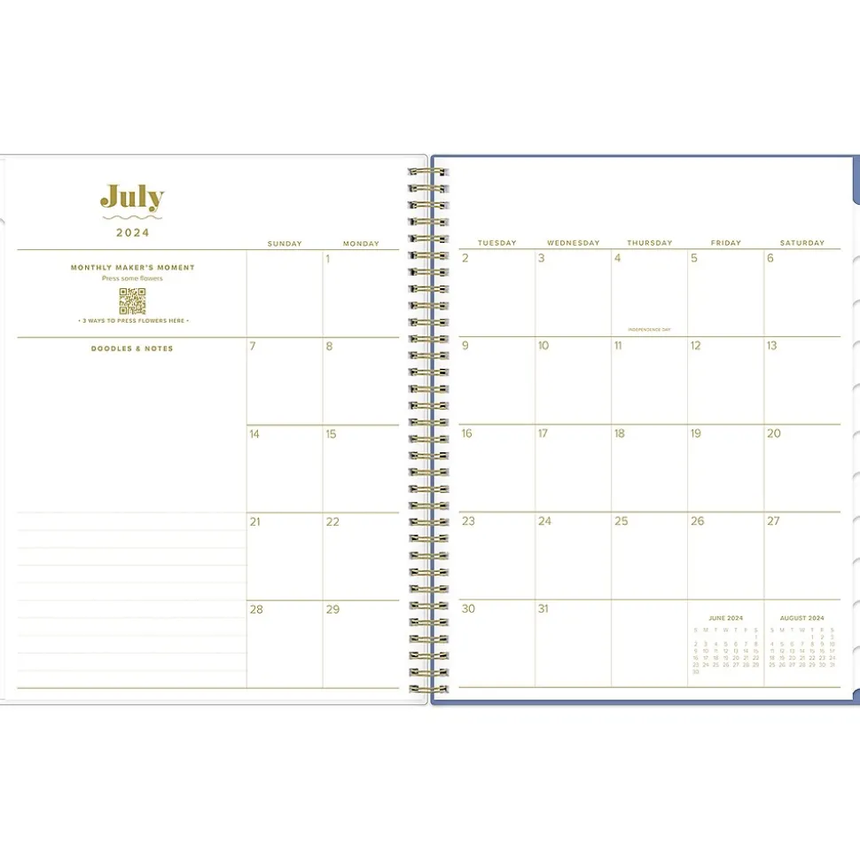 2024-2025 Blue Sky The House That Lars Built Penny's Floral Quilt 8.5" x 11" Academic Weekly & Monthly Planner, Plastic Cover