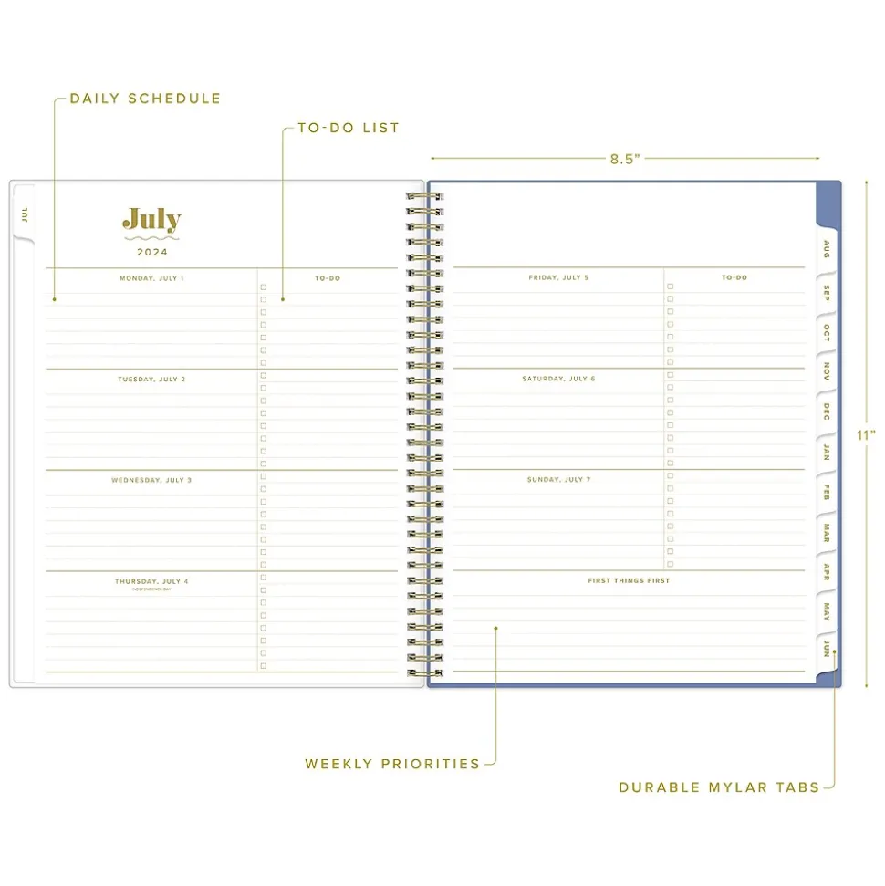 2024-2025 Blue Sky The House That Lars Built Penny's Floral Quilt 8.5" x 11" Academic Weekly & Monthly Planner, Plastic Cover