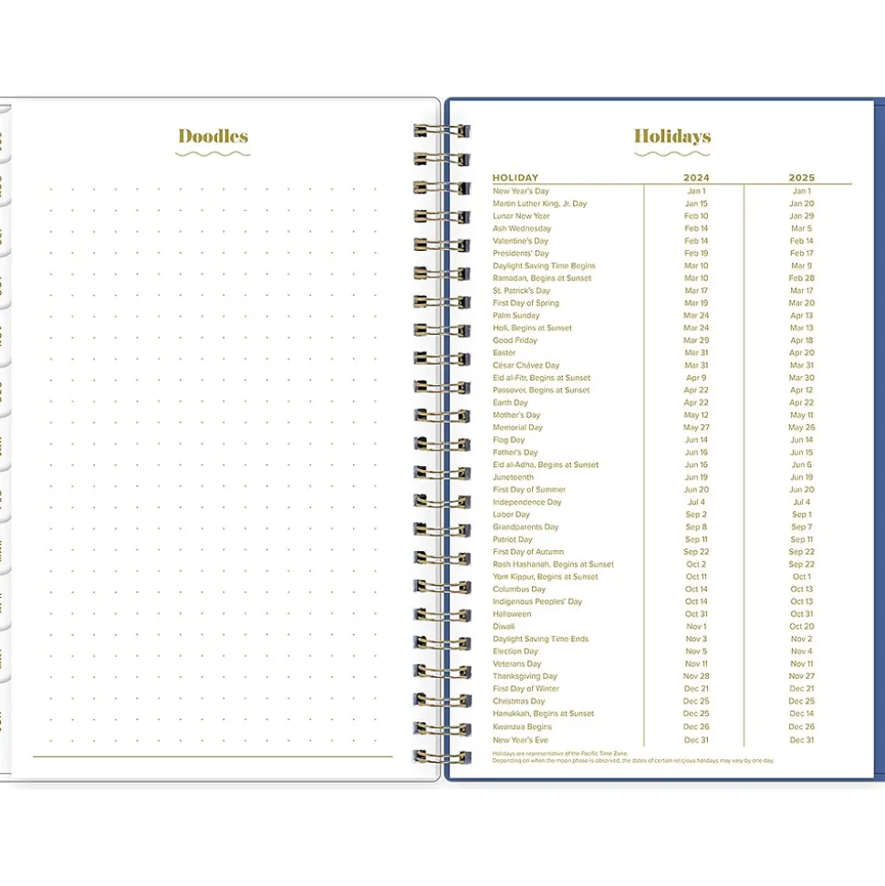 2024-2025 Blue Sky The House That Lars Built Yellow Floral 5" x 8" Academic Weekly & Monthly Planner, Plastic Cover