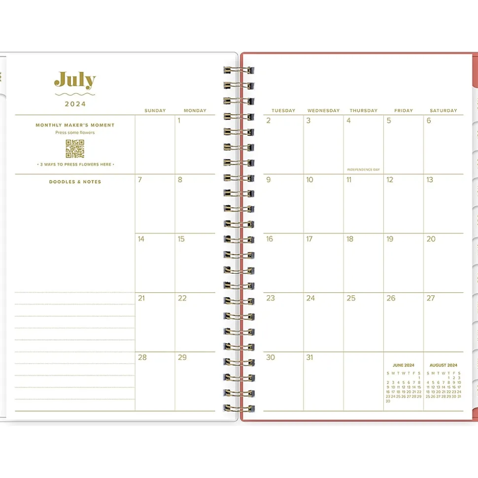 2024-2025 Blue Sky The House That Lars Built Gloria's Zinnias 5" x 8" Academic Weekly & Monthly Planner, Plastic Cover