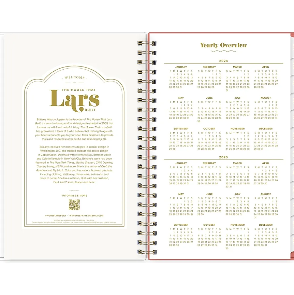 2024-2025 Blue Sky The House That Lars Built Gloria's Zinnias 5" x 8" Academic Weekly & Monthly Planner, Plastic Cover