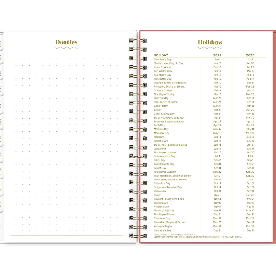 2024-2025 Blue Sky The House That Lars Built Gloria's Zinnias 5" x 8" Academic Weekly & Monthly Planner, Plastic Cover