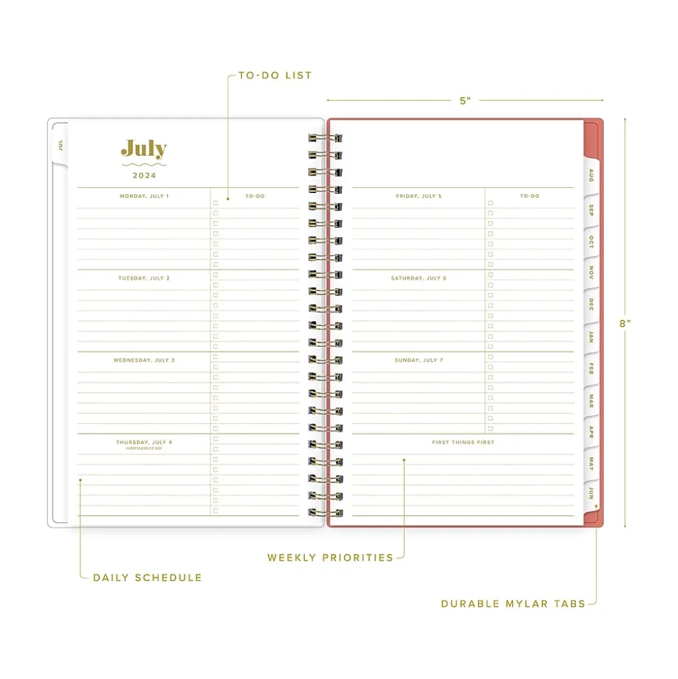 2024-2025 Blue Sky The House That Lars Built Gloria's Zinnias 5" x 8" Academic Weekly & Monthly Planner, Plastic Cover