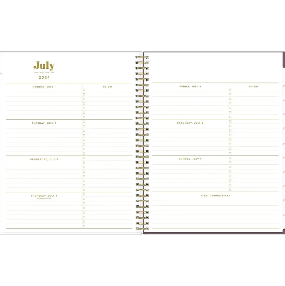2024-2025 Blue Sky The House That Lars Built Lilac Red Floral 8.5" x 11" Academic Weekly & Monthly Planner, Plastic Cover