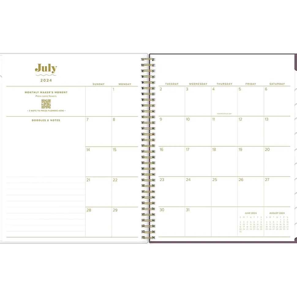 2024-2025 Blue Sky The House That Lars Built Lilac Red Floral 8.5" x 11" Academic Weekly & Monthly Planner, Plastic Cover