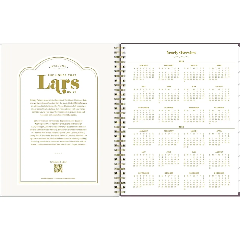 2024-2025 Blue Sky The House That Lars Built Lilac Red Floral 8.5" x 11" Academic Weekly & Monthly Planner, Plastic Cover