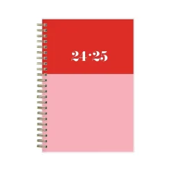 2024-2025 Blue Sky The House That Lars Built Color-Block Pink 5" x 8" Academic Weekly & Monthly Planner, Plastic Cover