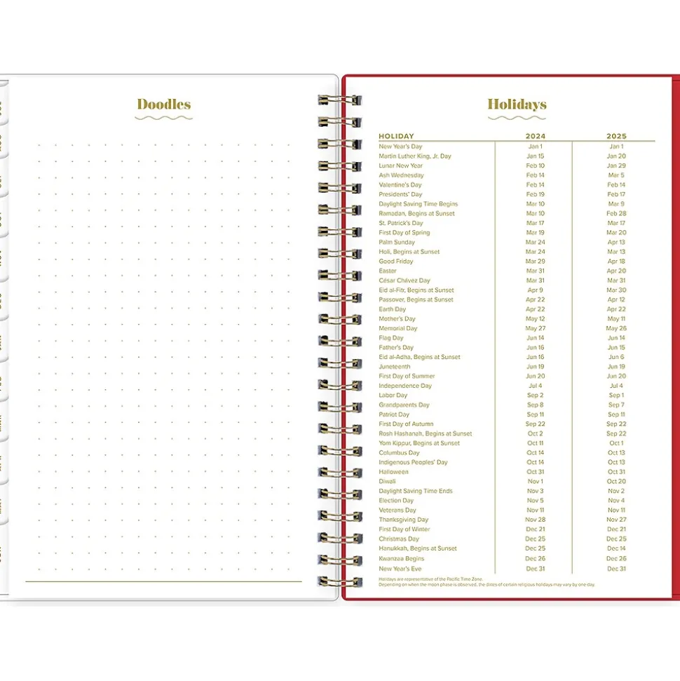 2024-2025 Blue Sky The House That Lars Built Color-Block Pink 5" x 8" Academic Weekly & Monthly Planner, Plastic Cover