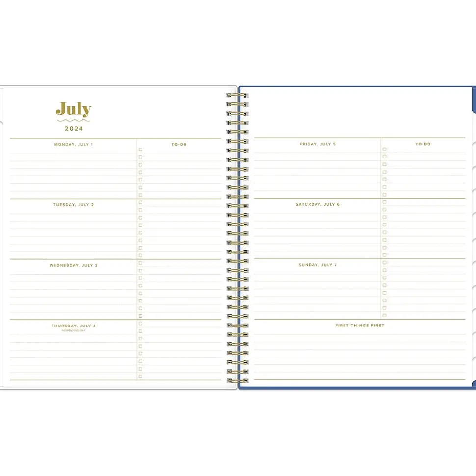 2024-2025 Blue Sky The House That Lars Built Yellow Floral 8.5" x 11" Academic Weekly & Monthly Planner, Plastic Cover