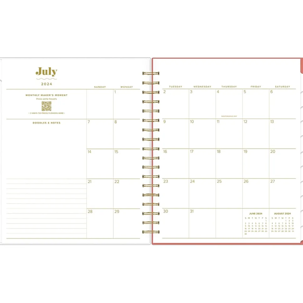 2024-2025 Blue Sky The House That Lars Built Gloria's Zinnias 8" x 10" Academic Daily & Monthly Planner, Plastic Cover