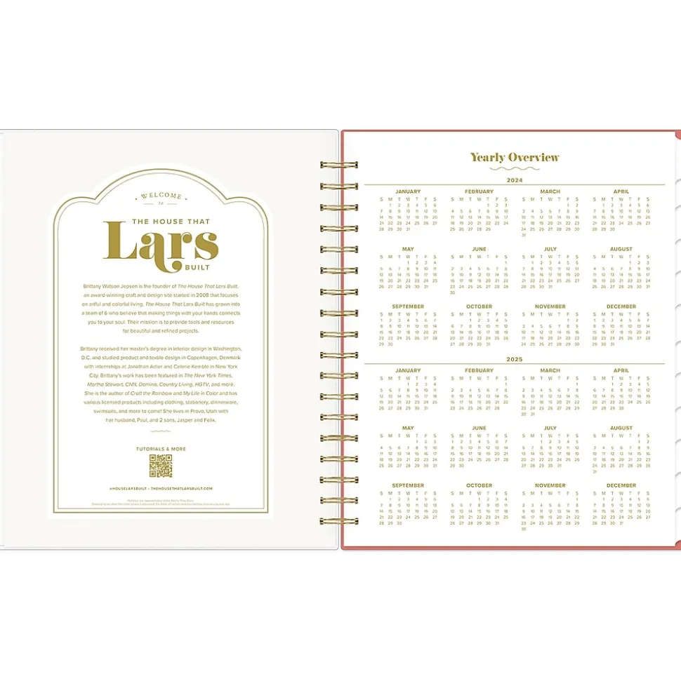 2024-2025 Blue Sky The House That Lars Built Gloria's Zinnias 8" x 10" Academic Daily & Monthly Planner, Plastic Cover