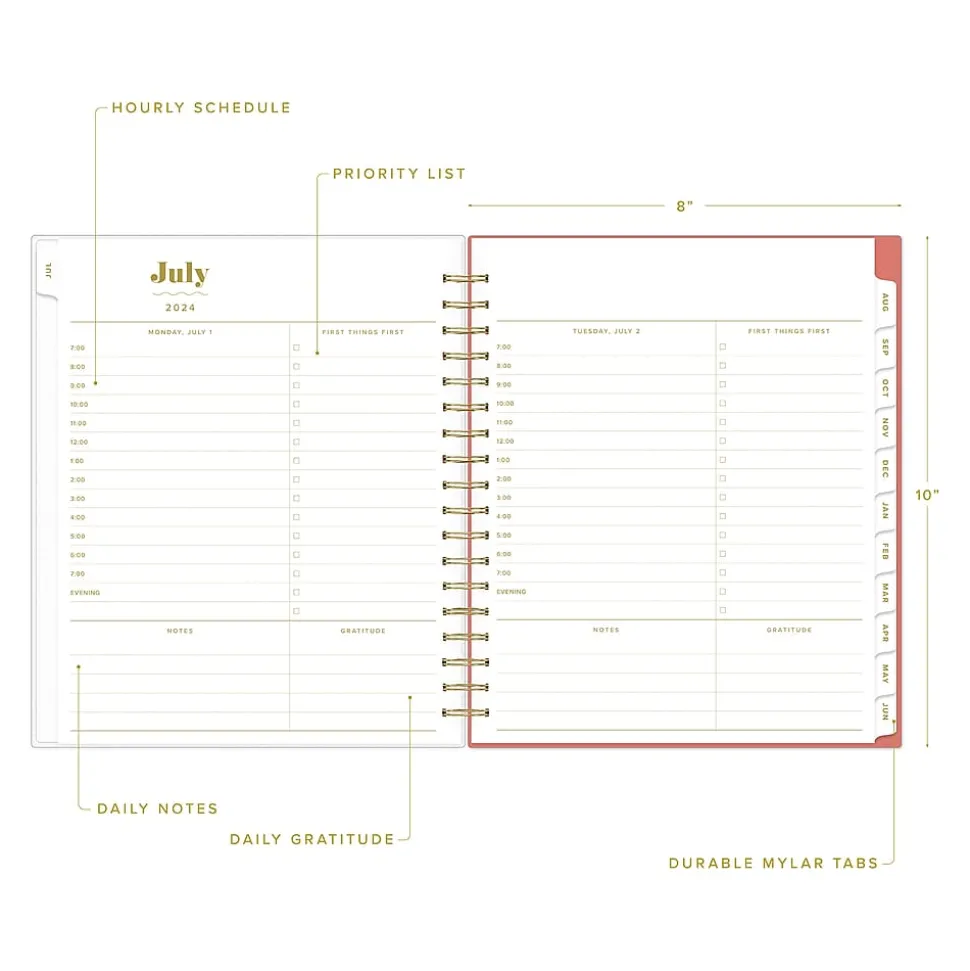 2024-2025 Blue Sky The House That Lars Built Gloria's Zinnias 8" x 10" Academic Daily & Monthly Planner, Plastic Cover