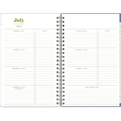 2024-2025 Blue Sky The House That Lars Built Blue Stripe 8.5" x 11" Academic Weekly & Monthly Planner, White/Blue (145921)