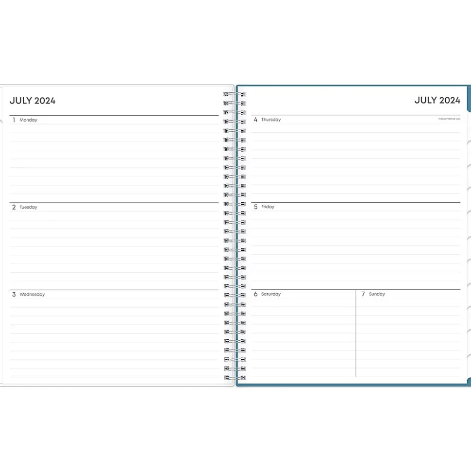 2024-2025 Blue Sky Tropics Blue 8.5" x 11" Academic Weekly & Monthly Planner, Plastic Cover, Blue (149859)