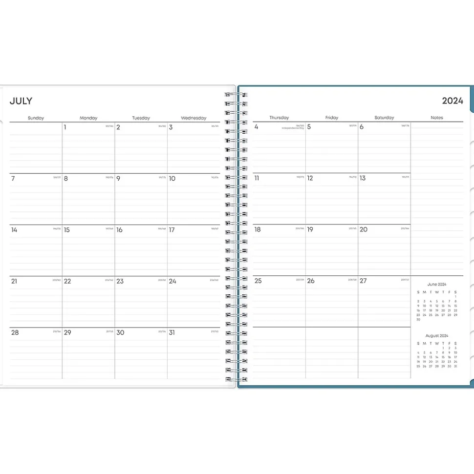 2024-2025 Blue Sky Tropics Blue 8.5" x 11" Academic Weekly & Monthly Planner, Plastic Cover, Blue (149859)