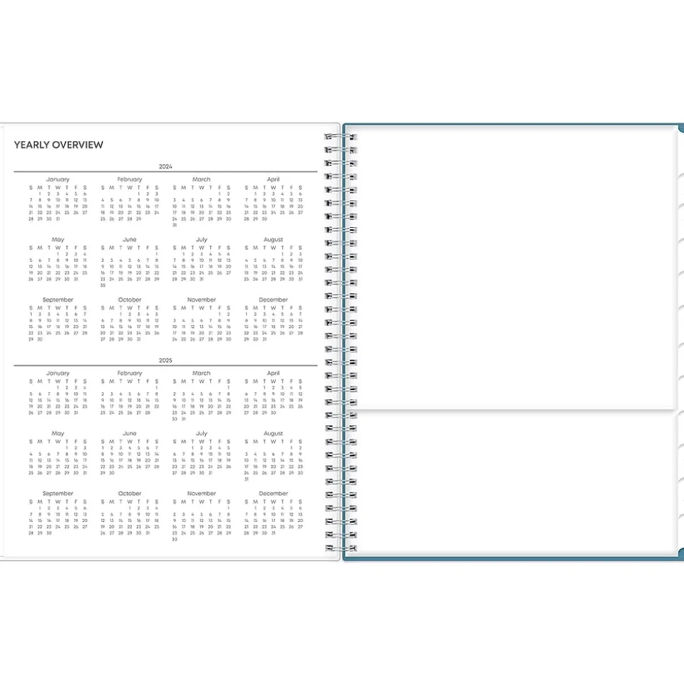 2024-2025 Blue Sky Tropics Blue 8.5" x 11" Academic Weekly & Monthly Planner, Plastic Cover, Blue (149859)