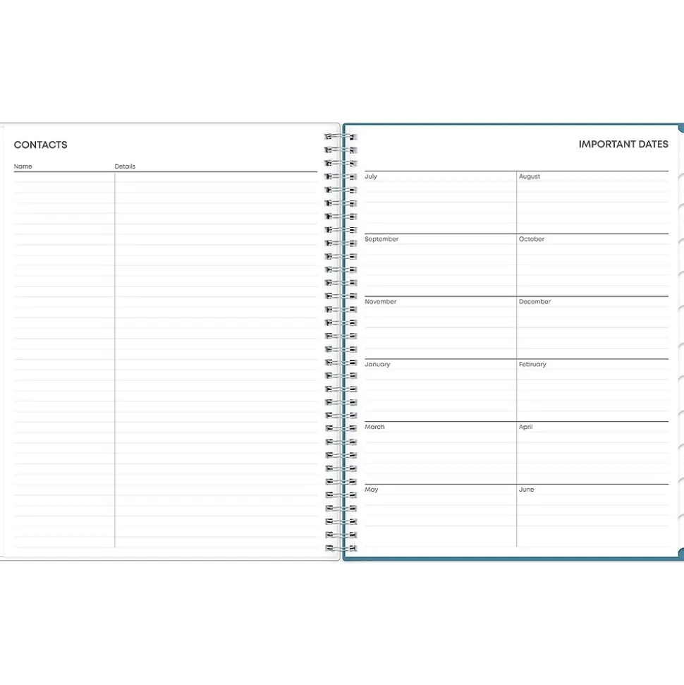 2024-2025 Blue Sky Tropics Blue 8.5" x 11" Academic Weekly & Monthly Planner, Plastic Cover, Blue (149859)