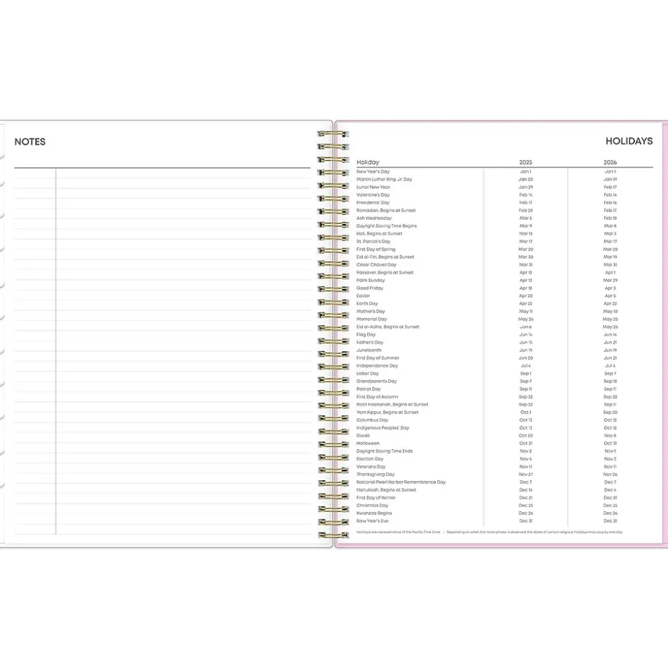 2025 Blue Sky Wednesday Stripe 8.5" x 11" Weekly & Monthly Planner, Plastic Cover, Purple/White (147943)