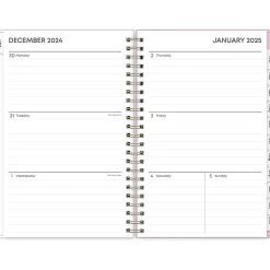 2025 Blue Sky Wednesday Stripe 5" x 8" Weekly & Monthly Planner, Plastic Cover, Purple/White (147944)