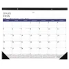 2025 Blueline DuraGlobe 22" x 17" Monthly Desk Pad Calendar, White/Blue (C177227)