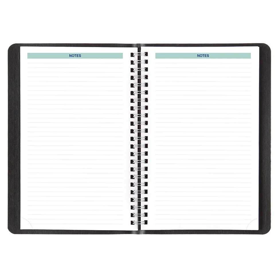 2025 Blueline Plan & Link 5" x 8" Weekly Appointment Book, Faux Leather Cover, Black (C5075.81T)