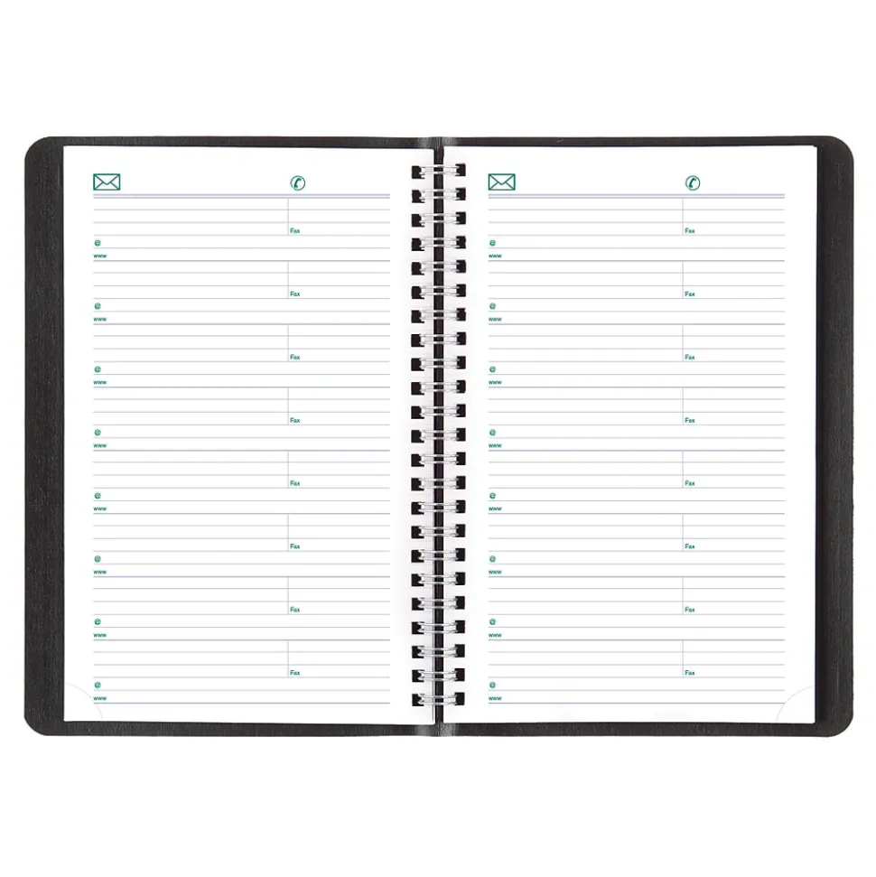 2025 Blueline Plan & Link 5" x 8" Weekly Appointment Book, Faux Leather Cover, Black (C5075.81T)