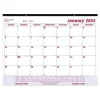 2025 Brownline 22" x 17" Monthly Desk or Wall Calendar, White/Purple (C1731V)