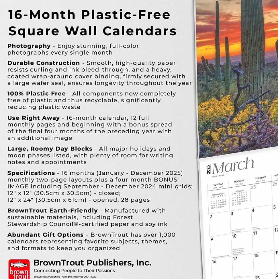 2025 BrownTrout America 12" x 12" Monthly Square Wall Calendar (9781975474447)